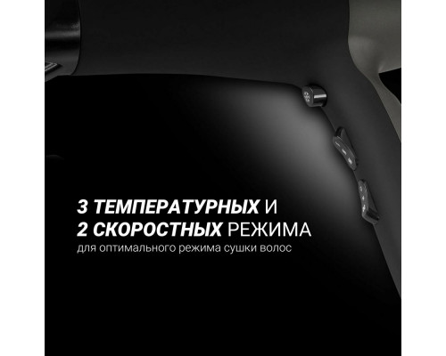 Фен Polaris PHD 2245Ti серый/черный
