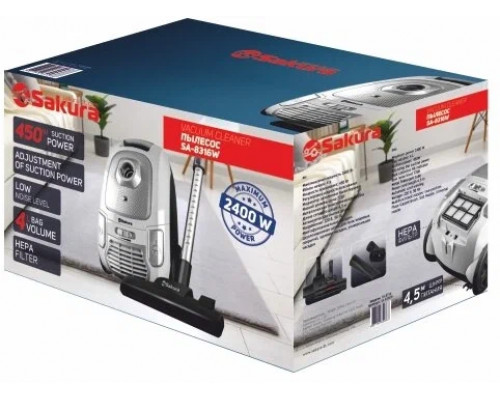 Пылесос Sakura SA-8316W черный/белый