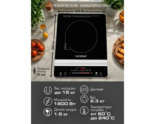Настольная плита Endever Skyline IP-65 черный