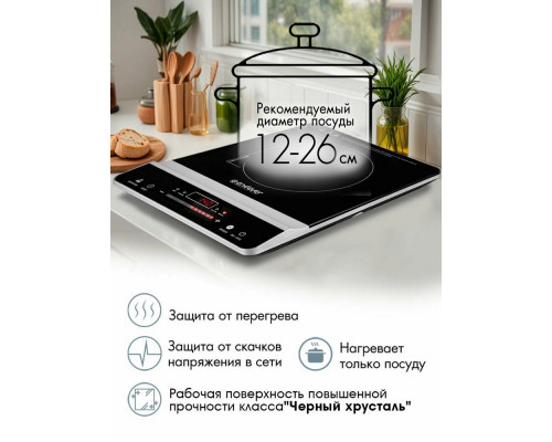 Настольная плита Endever Skyline IP-65 черный