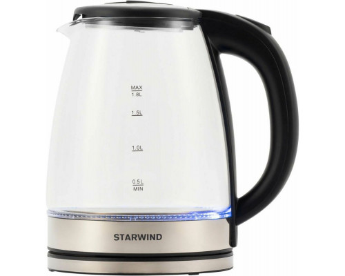 Чайник Starwind SKG4777 черный/прозрачный