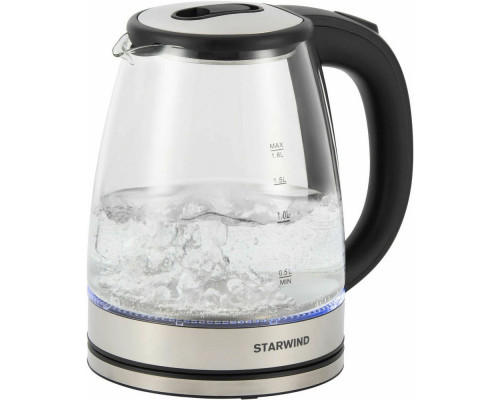 Чайник Starwind SKG4777 черный/прозрачный