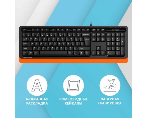 Клавиатура A4Tech Fstyler FKS10 черный/оранжевый