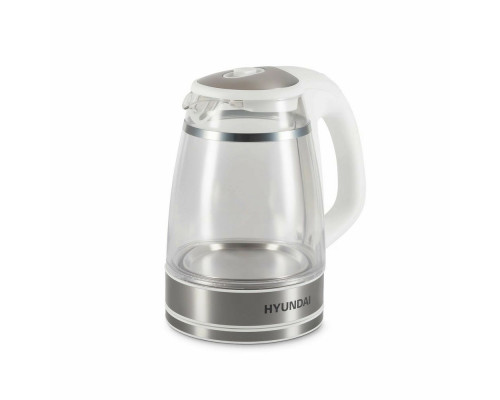 Чайник Hyundai HYK-G3506 белый/серебристый