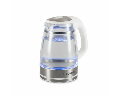 Чайник Hyundai HYK-G3506 белый/серебристый