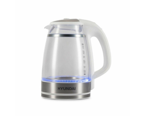 Чайник Hyundai HYK-G3506 белый/серебристый