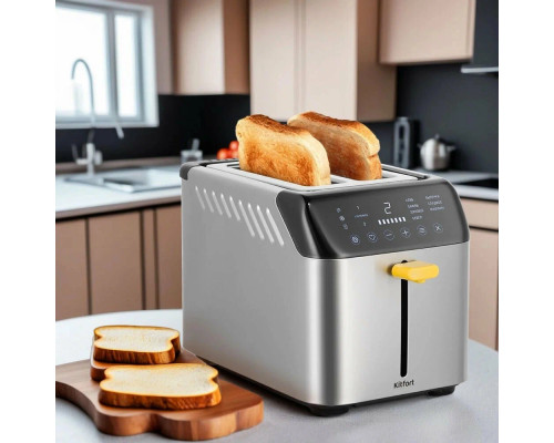 Тостер Kitfort КТ-6225 нержавеющая сталь/черный