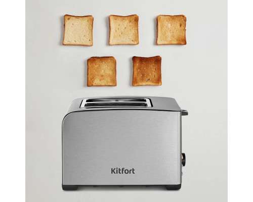 Тостер Kitfort КТ-6204 нержавеющая сталь/черный