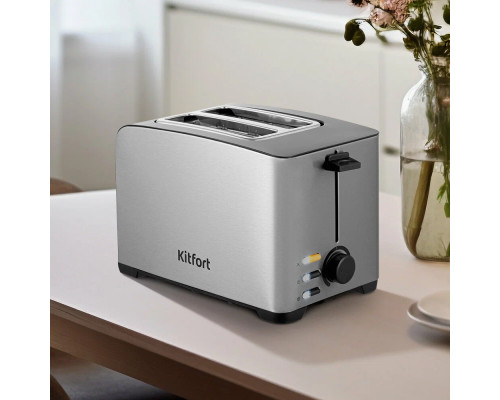 Тостер Kitfort КТ-6204 нержавеющая сталь/черный