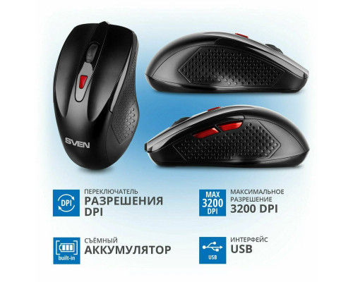 Мышь SVEN RX-450W черный