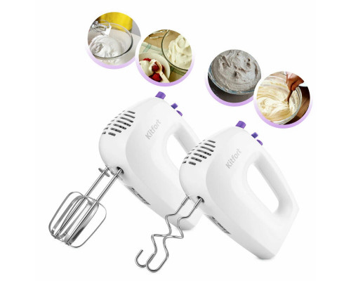 Миксер Kitfort КТ-3071-1 белый/фиолетовый