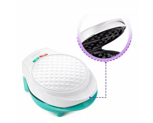 Вафельница Kitfort КТ-1667 белый/бирюзовый