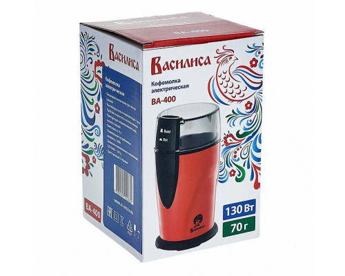 Кофемолка ВАСИЛИСА ВА-400 красный/черный
