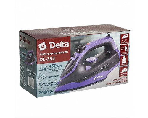 Утюг Delta DL-353 черный с фиолетовым