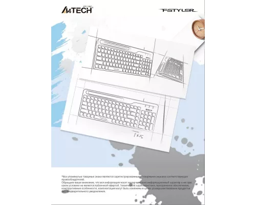 Клавиатура A4Tech Fstyler FK25 белый/серый