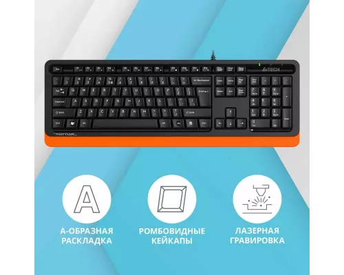 Клавиатура A4Tech Fstyler FKS10 черный/оранжевый