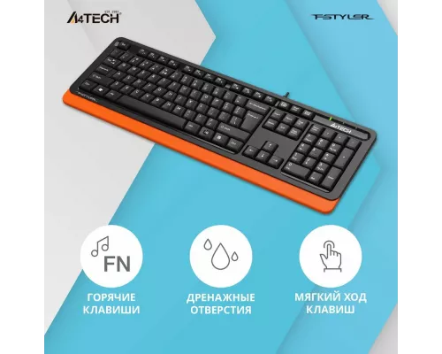 Клавиатура A4Tech Fstyler FKS10 черный/оранжевый