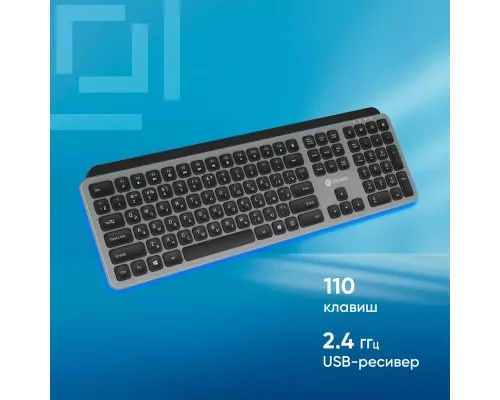 Клавиатура Oklick K859W серый/черный