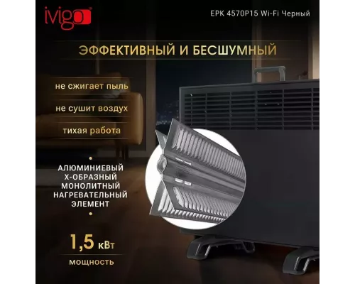 Конвектор iVigo EPK4570P15 черный WI-FI