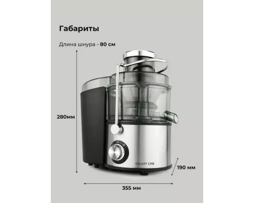 Соковыжималка Galaxy Line GL 0810 серебристый