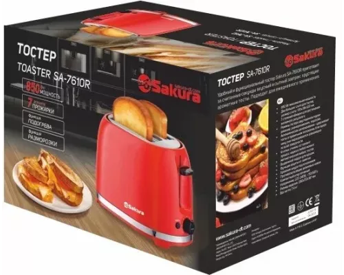 Тостер Sakura SA-7610R красный