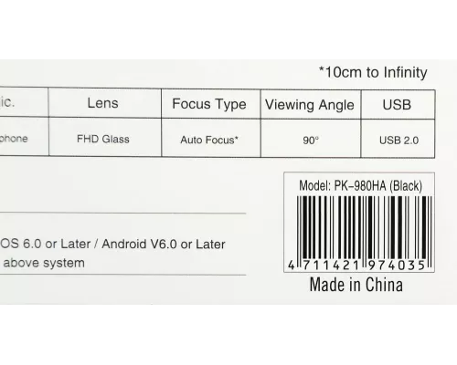 Веб-камера A4Tech PK-980HA черный