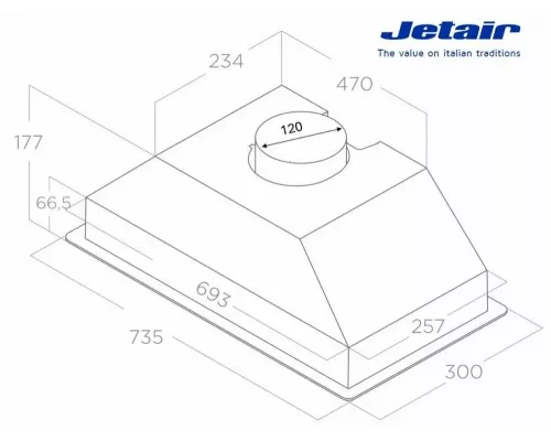 Встраиваемая вытяжка JET AIR Viera GR/A/72 серый