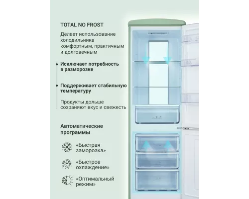 Холодильник TESLER RB-330 MINT GREEN