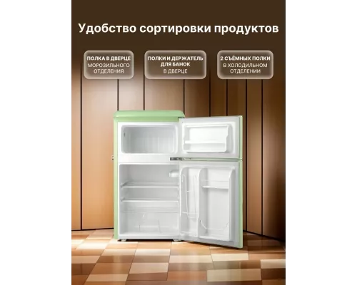 Холодильник TESLER RT-97 GREEN