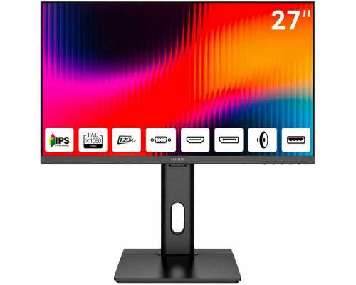 Монитор 27" Aiwa MF2711 IPS 1920x1080, 120 Гц, 4 мс, 16:9, 300 кд/м², VGA, HDMI 1.4, DP 1.2, 3.5 Jack, USB Hub (2x USB 3.0), динамики (2x3 Вт), FreeSync, G-Sync, черный