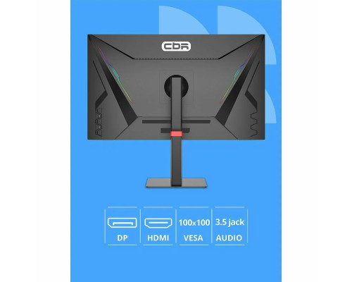Монитор 27" CBR MG-2704 IPS 3840x2160, 160 Гц, 1 мс, 16:9, 350 кд/м², 2xHDMI, 2xDP, 3.5 Jack, динамики (2x5 Вт), HDR10, FreeSync, черный