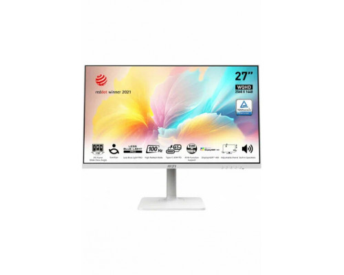 Монитор 27" MSI Modern MD272QXPW IPS 2560x1440, 100 Гц, 4 мс, 16:9, 400 кд/м², HDMI 2.0b, DP 1.2a, USB-C (98 Вт), USB Hub (2x USB 2.0), 3.5 Jack, HDR10, белый