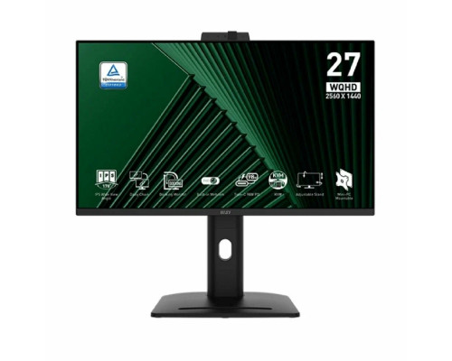 Монитор 27" MSI PRO MP275QPDG IPS 2560x1440, 100 Гц, 4 мс, 16:9, 250 кд/м², 2xHDMI, 1xDP, 1xUSB-C, 4xUSB-A 3.2 Gen1, 2x2 Вт, черный