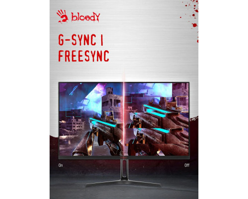 Монитор 23.8" BLOODY MN240F IPS 1920x1080, 180 Гц, 1 мс, 16:9, 280 кд/м², 2xHDMI, 1xDP, 1x3.5 мм, 2x2 Вт, черный