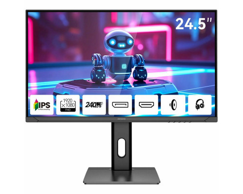 Монитор 24.5" Aiwa MD2510 IPS 1920x1080, 240 Гц, 1 мс, 16:9, 350 кд/м², 2xHDMI 2.0, 2xDP 1.2, 3.5 Jack, динамики (2x3 Вт), FreeSync, G-Sync, черный