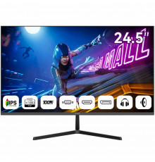 Монитор 24.5" Aiwa MD2512 IPS 1920x1080, 100 Гц, 4 мс, 16:9, 300 кд/м², VGA, HDMI 1.4, DP 1.2, 3.5 Jack, динамики (2x3 Вт), черный