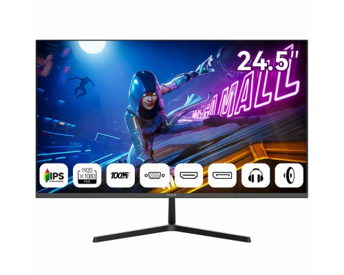 Монитор 24.5" Aiwa MD2512 IPS 1920x1080, 100 Гц, 4 мс, 16:9, 300 кд/м², VGA, HDMI 1.4, DP 1.2, 3.5 Jack, динамики (2x3 Вт), черный