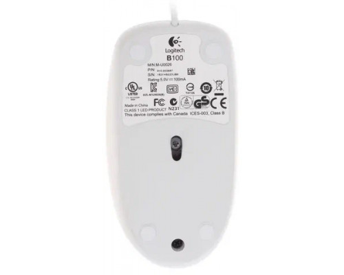 Мышь Logitech B100 белый