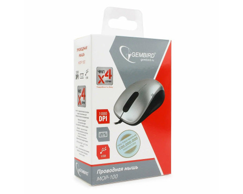 Мышь Gembird MOP-100-S серый