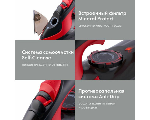 Утюг Domfy DSC-EI502 черный/красный