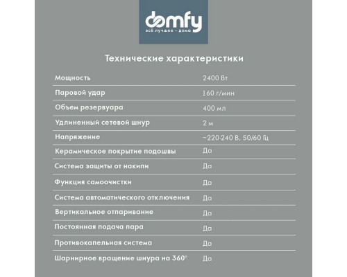 Утюг Domfy DSC-EI502 черный/красный