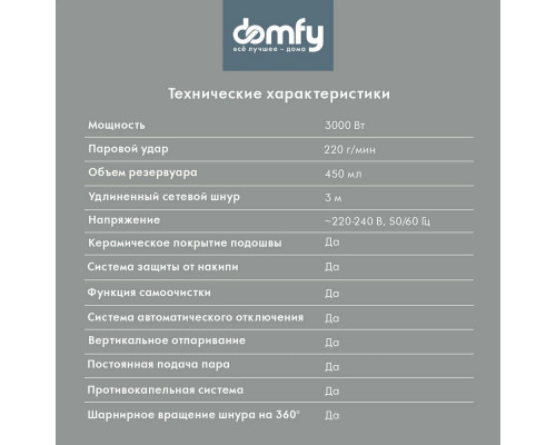 Утюг Domfy DSC-EI901 черный/золотистый