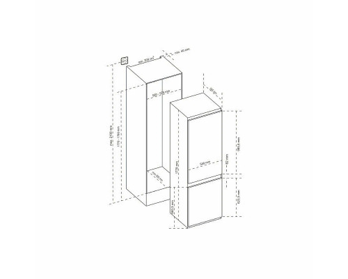 Встраиваемый холодильник Korting KSI 17780 CVNF белый