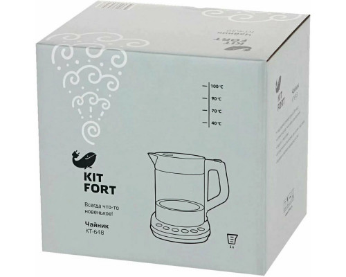 Чайник Kitfort КТ-648 нержавеющая сталь/черный