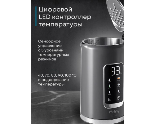 Чайник Korting KWK 0906 Gourmet серый