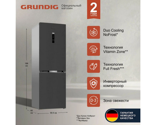 Холодильник Grundig GKPN66830FXD