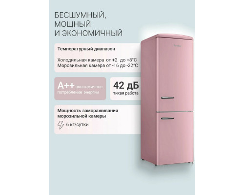 Холодильник TESLER RB-330 DUSTY ROSE