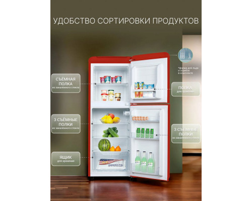 Холодильник TESLER RT-110 REDBERRY
