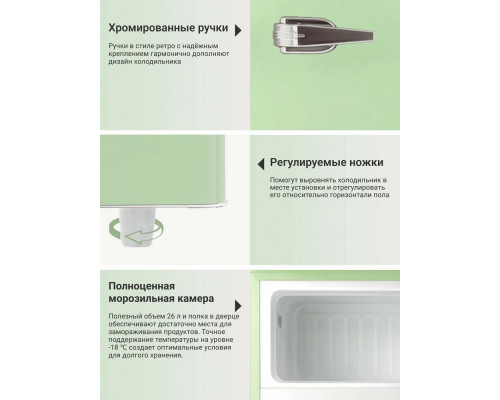 Холодильник TESLER RT-97 GREEN
