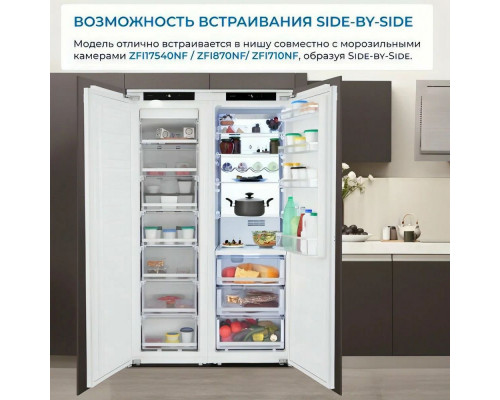 Встраиваемый холодильик ZUGEL ZRI1750NF белый